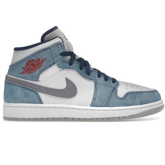 Jordan 1 Mid French Blue Fire Red